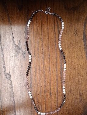 Pearl and Rose Crystal Beaded Necklace - Women Jewelry
